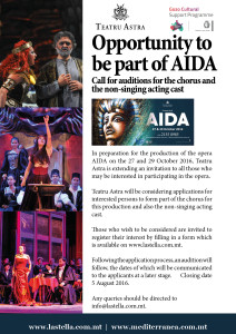 Aida Call for Auditions poster A3